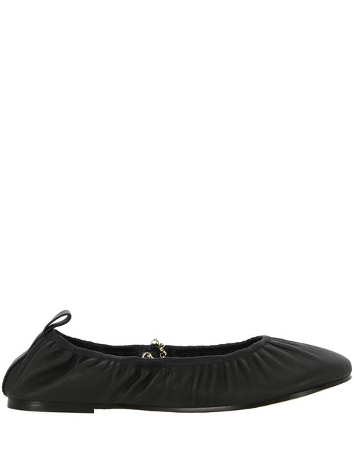 Black calf leather ballerina STUDIO AMELIA | F789CFSBLK